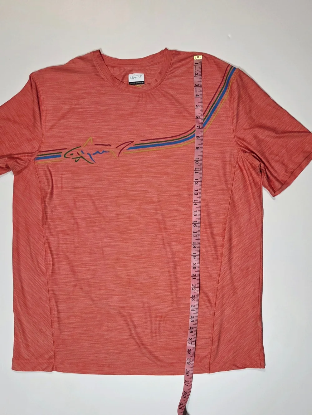 Greg Norman Shirt Mens XL Orange PlayDry Shark Performance Tee Golf Active